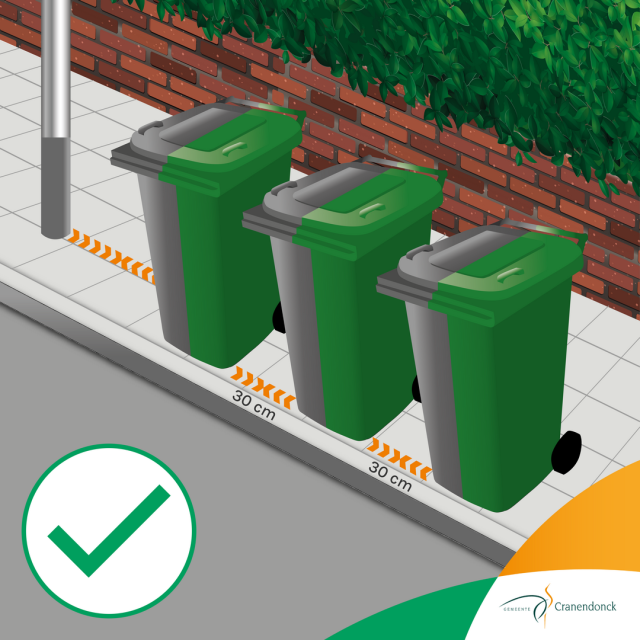 Afbeelding hoe je het beste een afvalcontainer aan de weg kunt plaatsen